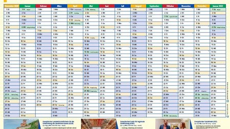 Das Bild zeigt den Wandplaner 2021. 
