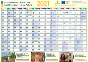 Das Bild zeigt den Wandplaner 2021. 