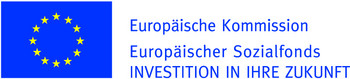 Das Bild zeigt das EU-Emblem mit der dazugehörigen ESF-Beschriftung.