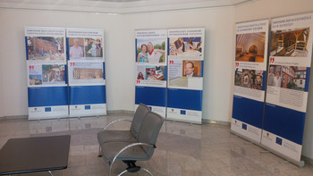 Das Foto zeigt einen Ausschnitt der Wanderausstellung in der IHK Magdeburg.